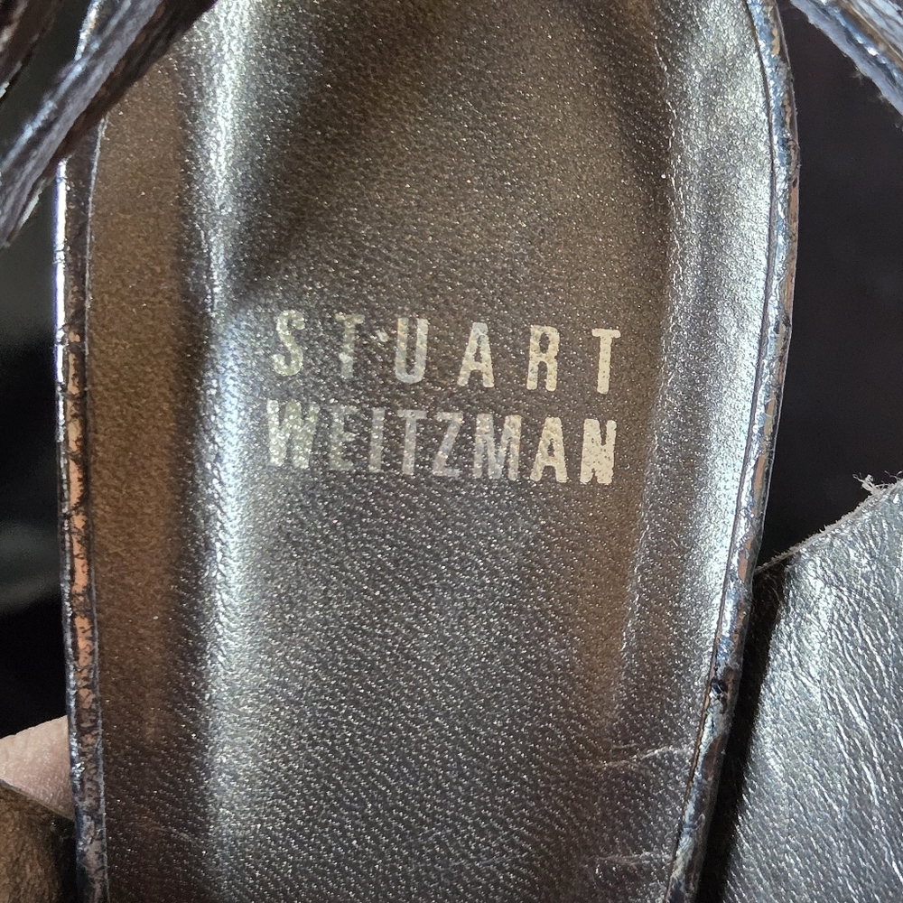 Stewart Weitzman Platform Python Embossed Leather… - image 3